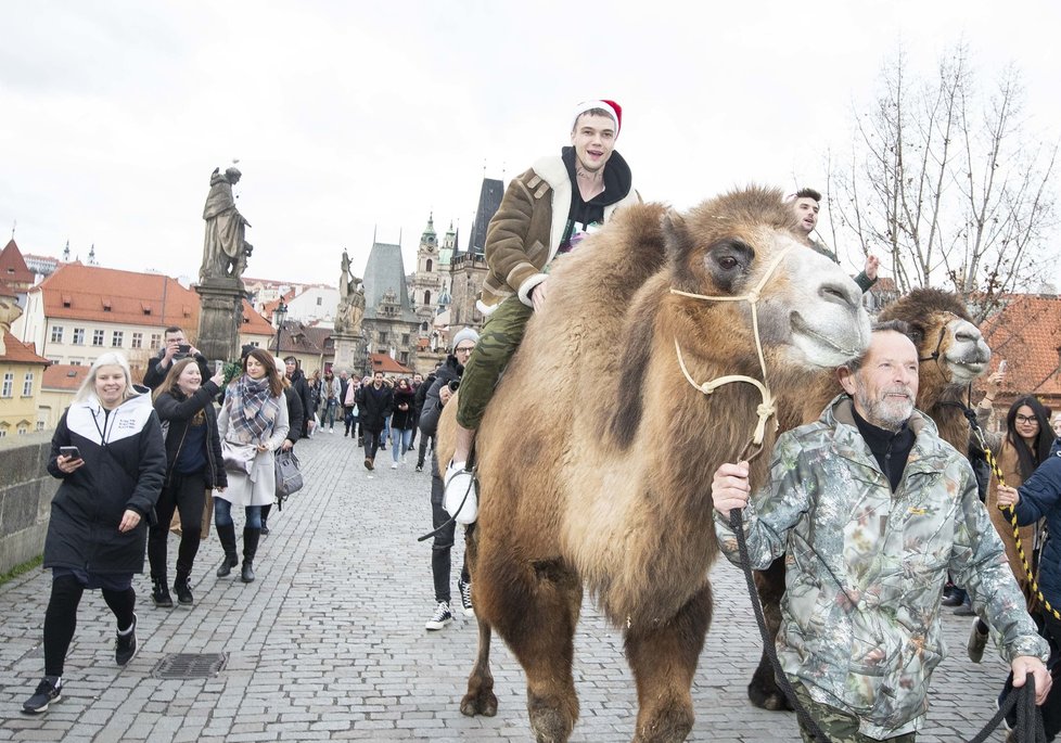 Mikolas Josef řádil na Karlově mostě! Šokoval turisty!