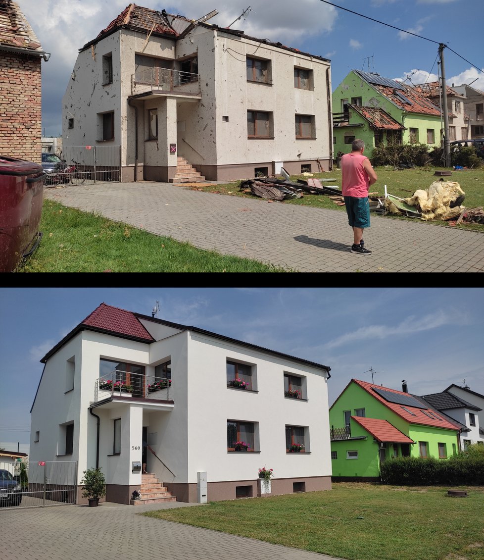 Jaroslav Ostřížek (68, bílý dům) dával dva roky do pořádku dům po ničivém tornádu. Měl nejen zničenou střechu, ale i veškerý interiér.