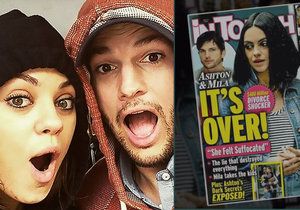 Mila Kunis a Ashton Kutcher se baví článkem o svém rozchodu