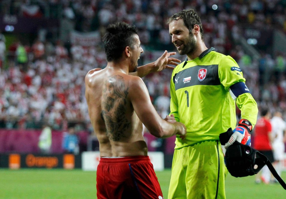 Milan Baroš a Petr Čech.