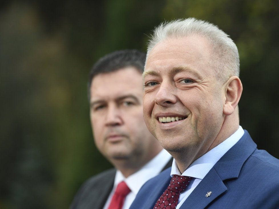 Milan Chovanec a Jan Hamáček coby delegace ČSSD v Lánech u prezidenta Zemana