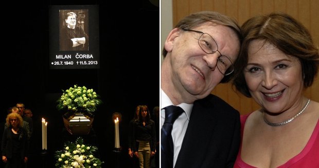 Herečka Vášáryová se dnes naposledy rozloučila se svým manželem Milanem Čorbou.