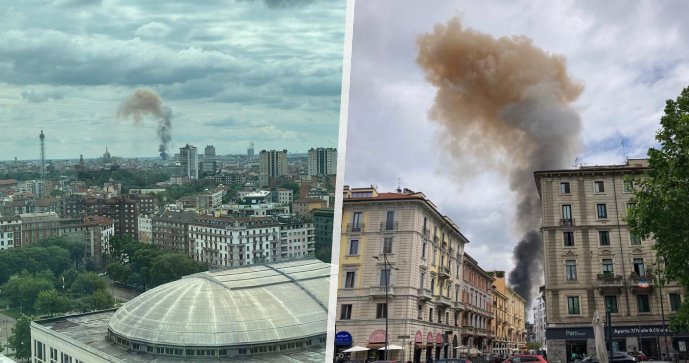 Centrem italského Milána otřásl výbuch! Hoří několik aut