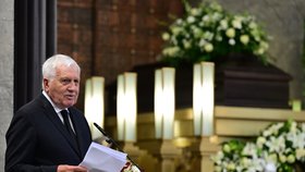 Pohřeb Milana Knížáka: Václav Klaus