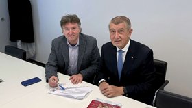 Milan Kubek, prezident České lékařské komory, s Andrejem Babišem