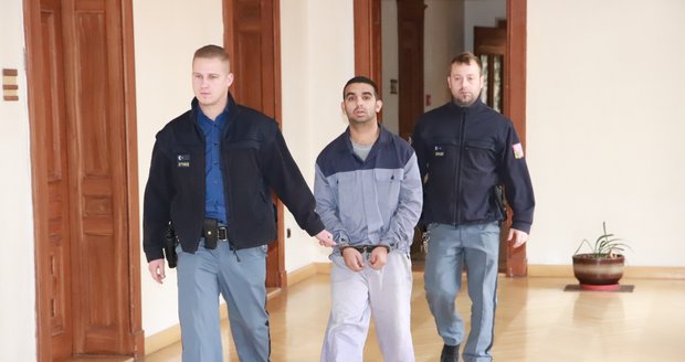 Eskorta přivádí k soudu Milana Sendreje (23), týral postiženého chlapce.