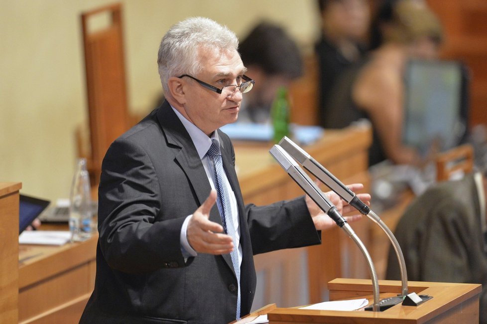 Šéf Senátu Milan Štěch (ČSSD) během svého projevu před senátory