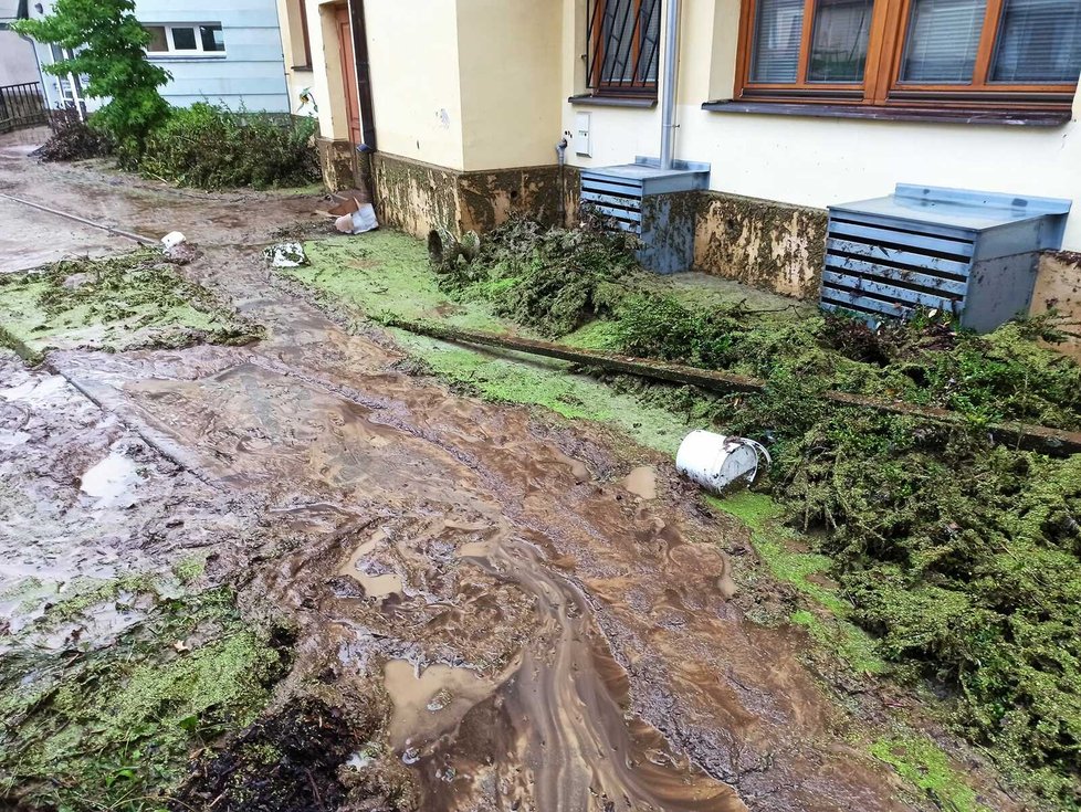 Vydatný déšť zasáhl také Milevsko na Písecku. Likvidace škod potrvá několik týdnů.