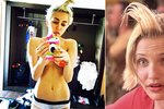 Miley Cyrus si hraje na Cameron Diaz. Alespoň se svým účesem udělala něco, co již dávno vstoupilo do povědomí fanoušků úspěšného filmu Něco na té Mary je.