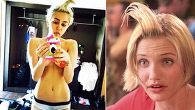 Něco na té Miley Cyrus je: Zahrála si na Cameron Diaz, ale nahoře bez!