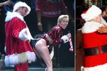 Miley Cyrus opět provokovala, tentokrát na pódiu se Santou. Barack Obama muže v převleku naštěstí jen objímal