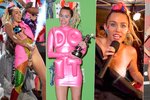 Miley předvedla šílené kostýmy a nakonec i celé své prso.