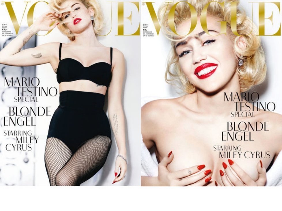 Miley Cyrus se svlékla pro německou mutaci časopisu Vogue.