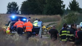 Nehoda motorky a čtyřkolky u Miličína