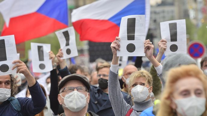 Demonstrace Hrad za hranou spolu Milion chvilek proti Zemanovi a Babišovi