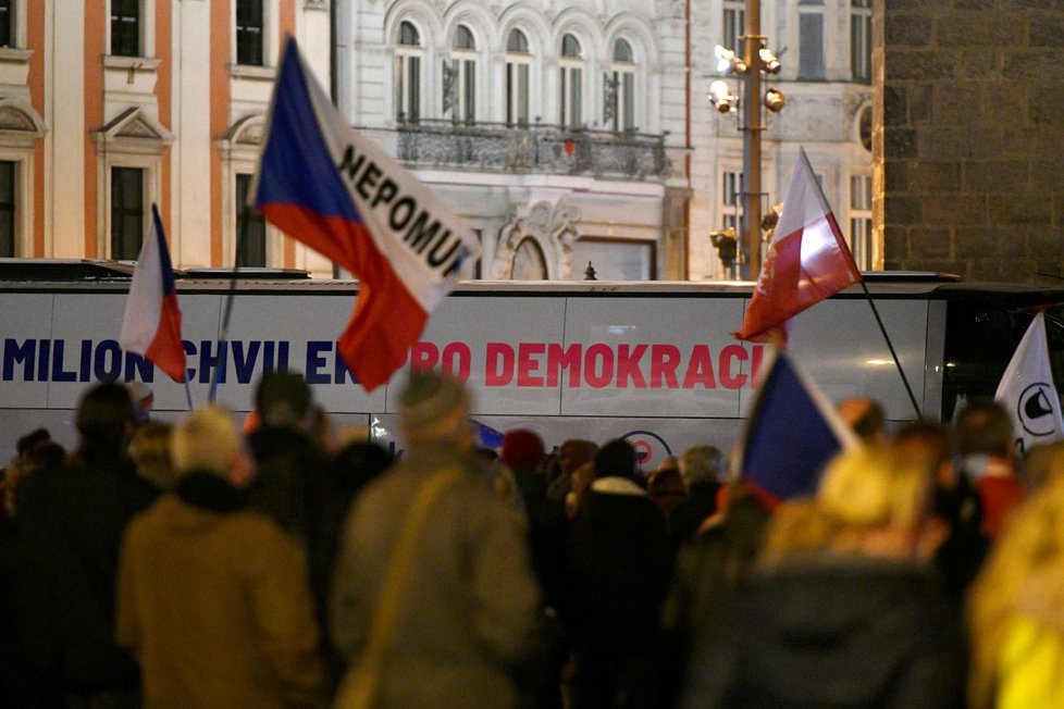 Prvního března 2020 se opět sešli demonstranté pod záštitou spolku Milion chvilek pro demokracii (1.3.2020)