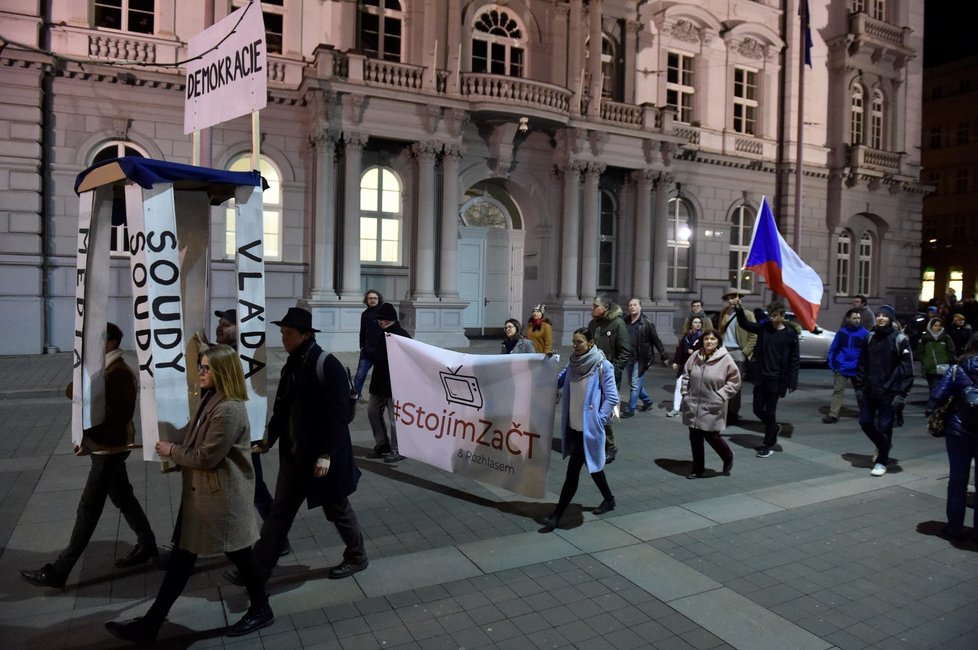 Prvního března 2020 se opět sešli demonstranté pod záštitou spolku Milion chvilek pro demokracii (1.3.2020)