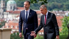 Setkání premiéra Andreje Babiše (vlevo) s černohorským premiérem Milojkem Spajićem (24. 7. 2026).