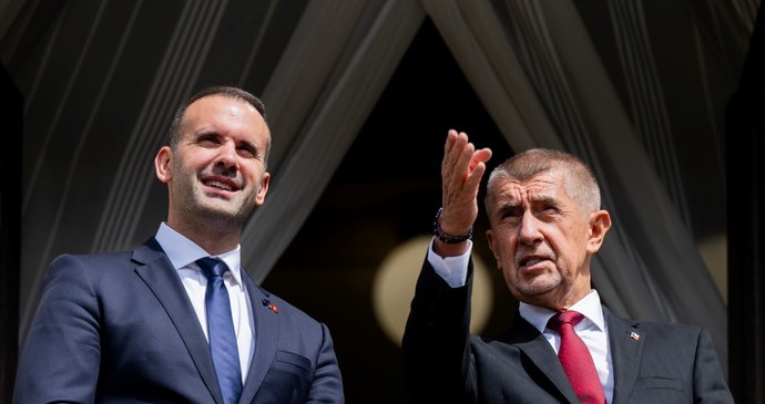 Setkání premiéra Andreje Babiše (vlevo) s černohorským premiérem Milojkem Spajićem (24. 7. 2026).