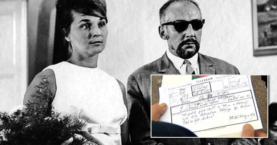 Miloš Kopecký utajil svou poslední svatbu a rodičům nevěsty poslal telegram.