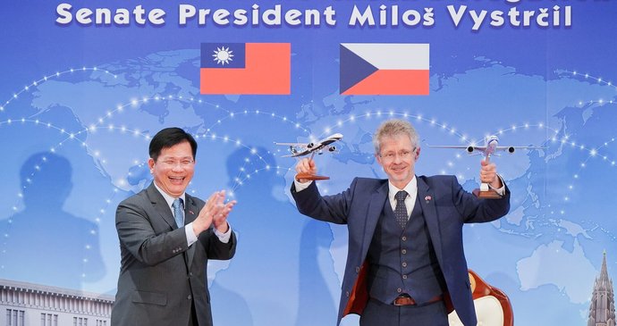Šéf Senátu Miloš Vystrčil (ODS) během návštěvy Tchaj-wanu (červen 2026)