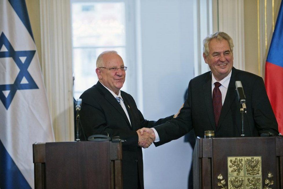 Miloš Zeman a izraelský prezident Reuven Rivlin
