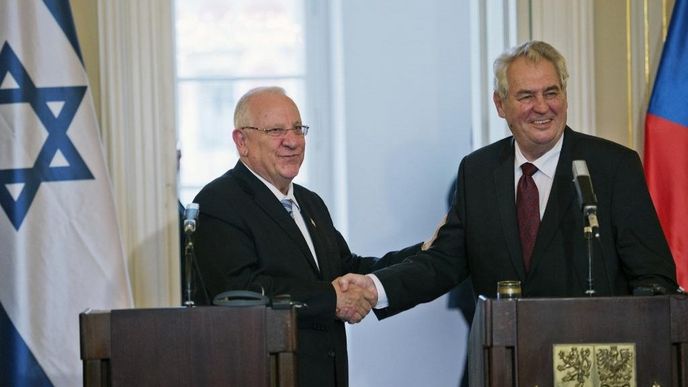 Miloš Zeman a izraelský prezident Reuven Rivlin