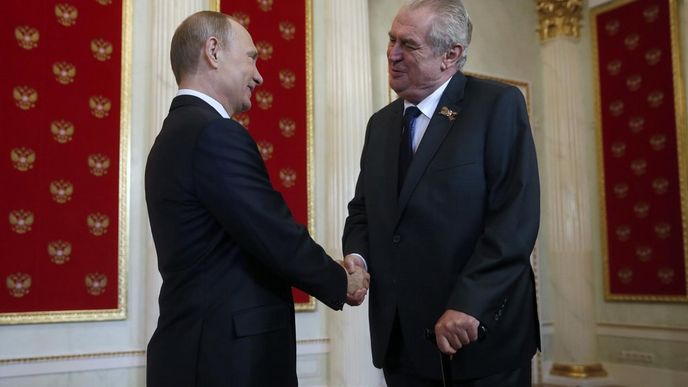 Miloš Zeman a Vladimir Putin při setkání v Moskvě