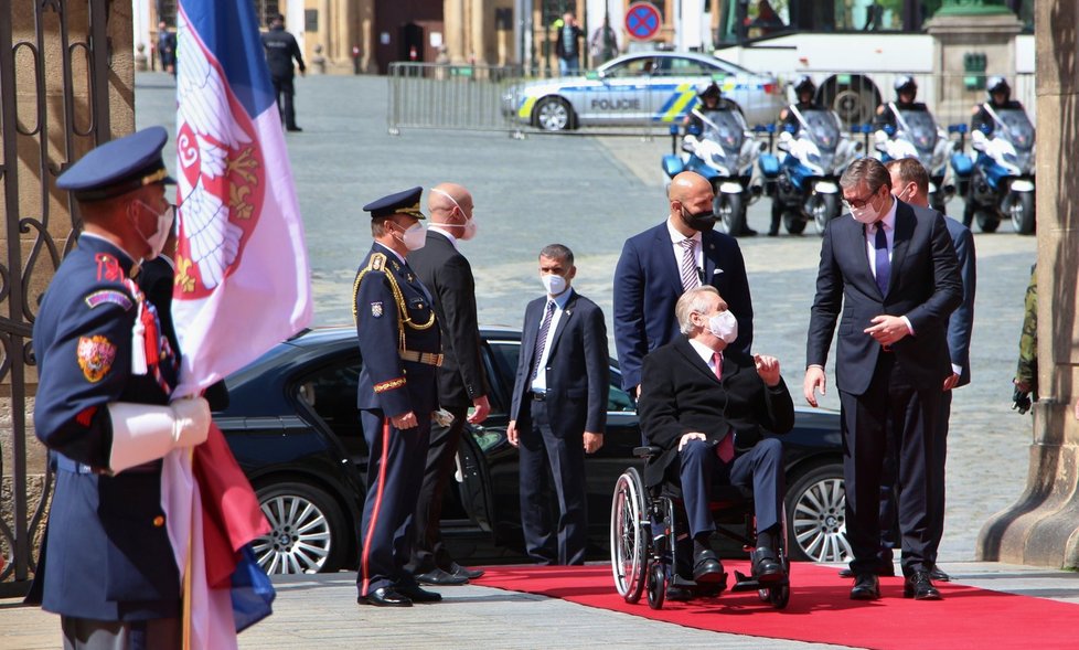 Návštěva srbského prezidenta Aleksandara Vučiče Pražském hradě.