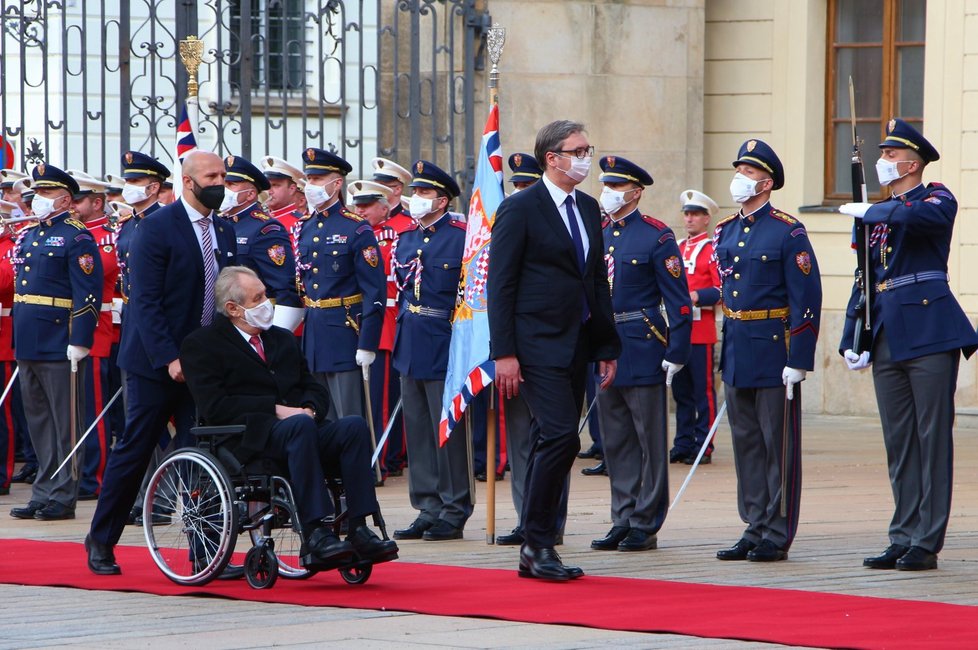 Návštěva srbského prezidenta Aleksandara Vučiče Pražském hradě.