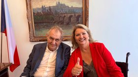 Exprezident Miloš Zeman podpořil kandidátku do Senátu Andreu Brzobohatou (za ANO)