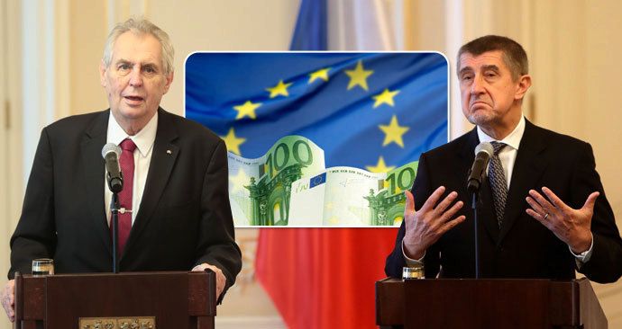 Miloš Zeman ani Andrej Babiš (zatím) eurem v Česku platit nechtějí.