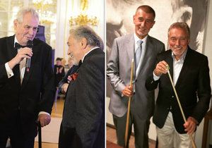 Miloš Zeman a Andrej Babiš s Karlem Gottem. Zlatý slavík zemřel ve věku 80 let, politici nyní truchlí