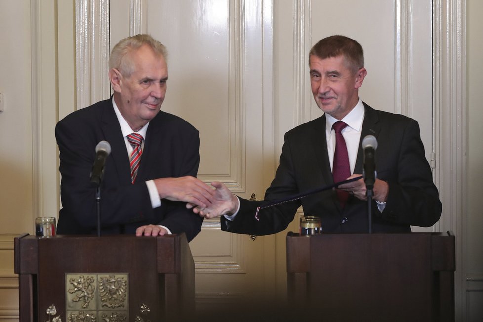 Miloš Zeman s Andrejem Babišem v Lánech