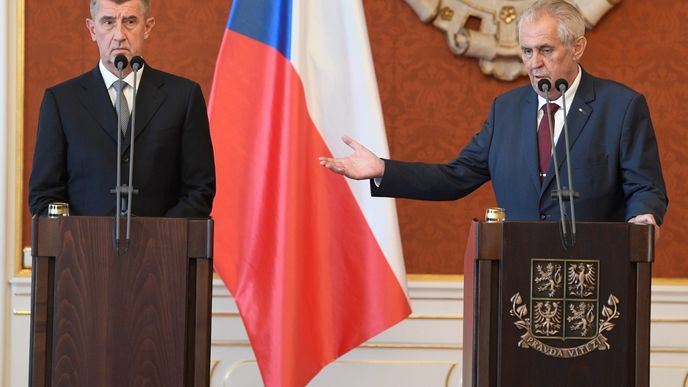 Premiér Andrej Babiš a prezident Miloš Zeman