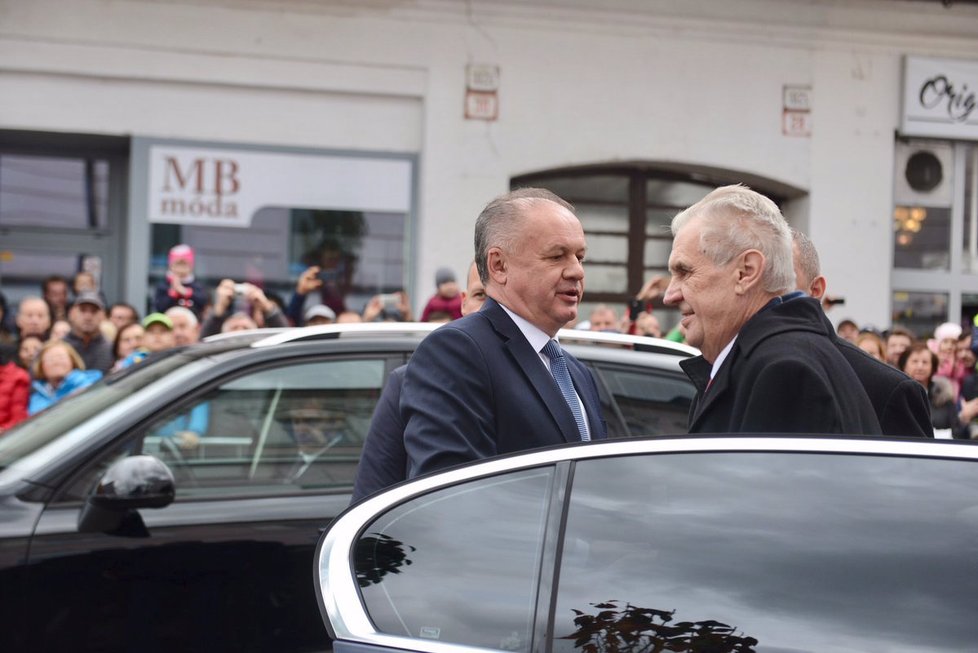 Miloš Zeman a slovenský púrotějšek Andrej Kiska