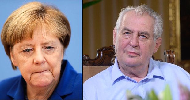 Zeman tepal Merkelovou: Vítání uprchlíků byla chyba, měla by uznat