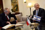 Prezident Miloš Zeman s izraelským premiérem Benjaminem Netanjahu.