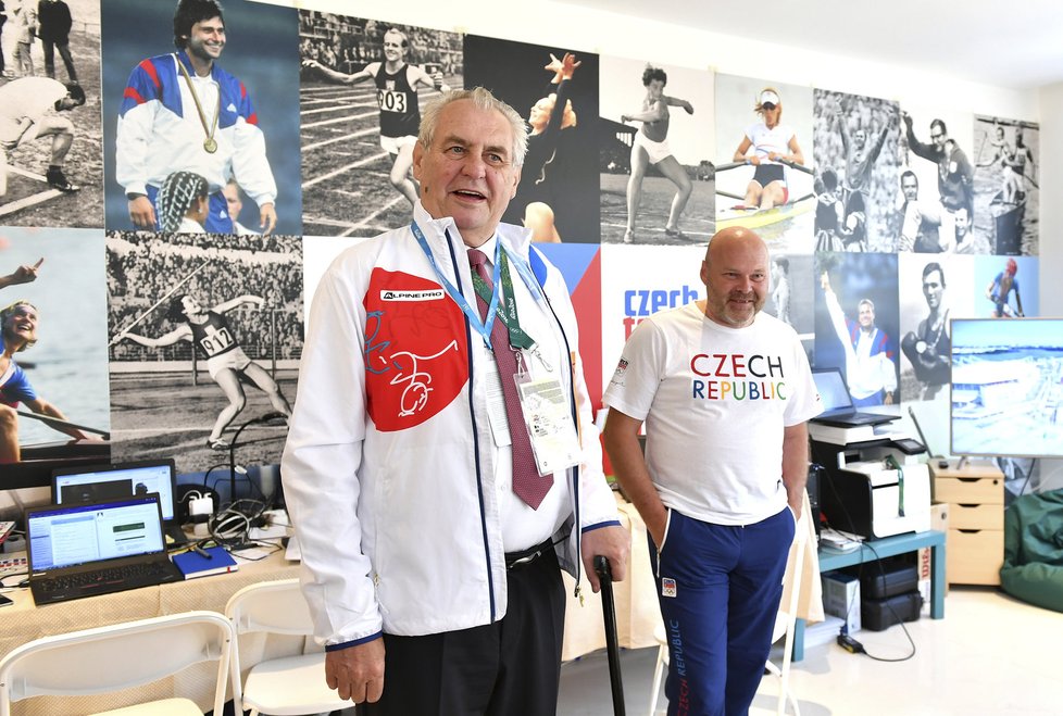 Prezident Miloš Zeman mezi českými olympioniky v brazilském Rio de Janeiru