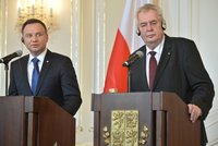 Zeman řešil s Dudou migraci: „Jsem možná nezdvořilý, ale Turecko nás vydírá“