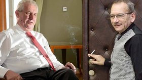 Politici kuřáci: Prezident Miloš Zeman a senátor Jaroslav Kubera