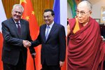 Miloš Zeman se v Číně postavil proti nezávislosti Tibetu, který Václav Havel, kamarádící s dalajlamou, podporoval