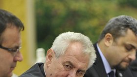 Miloš Zeman na jednání v Pekingu