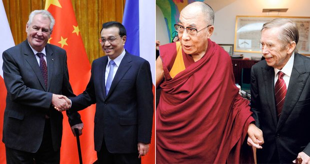 Havel kamarádil s dalajlamou, Zeman se v Číně distancoval od Tibetu!