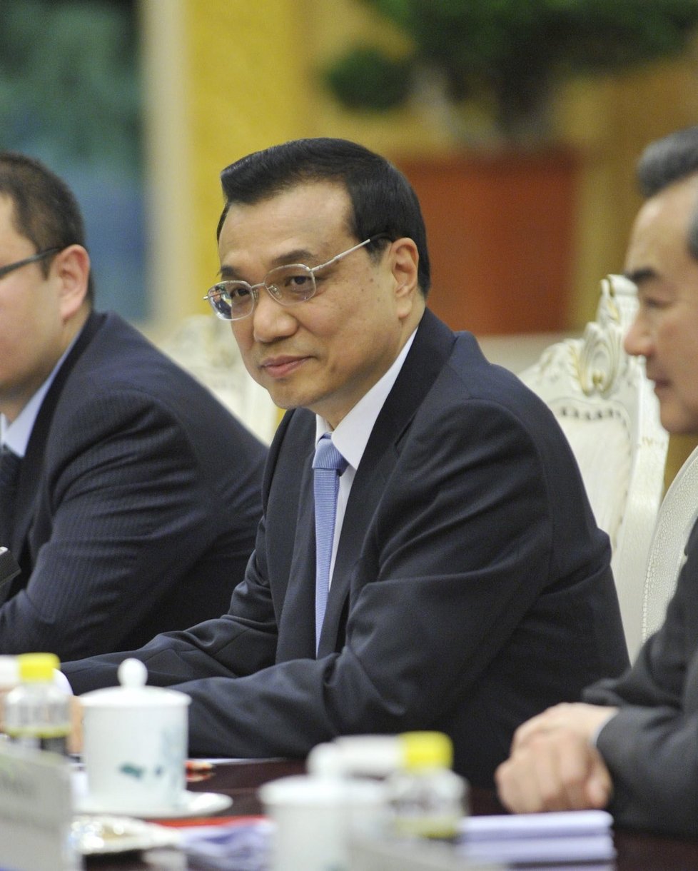 Čínský premiér Li Kche-čchiang na jednání s českou delegací