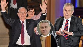 Jiří Drahoš šil v debatě ČT do Vratislava Mynáře, Miloš Zeman svého kancléře hájil.