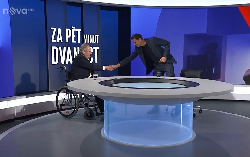 Exprezident Miloš Zeman v pořadu Za pět minut dvanáct na TV Nova