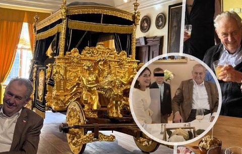 Zeman slavil 82. narozeniny: Burčák, obří kremrole, zlatý kočár i oslava na Hluboké