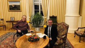 Prezident Miloš Zeman při rozhovoru pro Frekvenci 1. (16.1.2022)