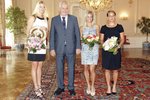 Miloš Zeman a tři české tenisové blondýny Petra Kvitová, Klára Koukalová a Barbora Záhlavová-Strýcová